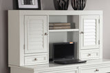 Boca Power Lift L Shape Desk with Hutch Cottage White BOC-4PC-LIFT-LDESK-HTCH Parker House