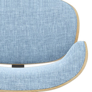 English Elm Marana - Stylish Adjustable Bentwood Swivel Bar Stool In Denim Blue With Chrome Base & Footrest B136P158932