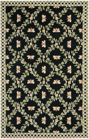 Safavieh Hk55 Hand Hooked  Rug Black 6' x 9' Oval