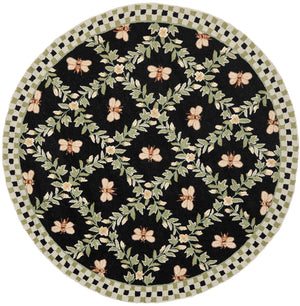 Safavieh Hk55 Hand Hooked  Rug Black 6' x 9' Oval