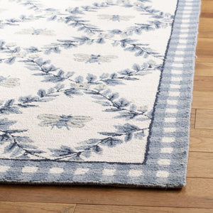 Safavieh Hk55 Hand Hooked  Rug Ivory / Blue 2' x 3'