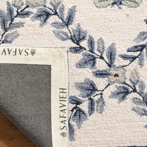 Safavieh Hk55 Hand Hooked  Rug Ivory / Blue 2' x 3'