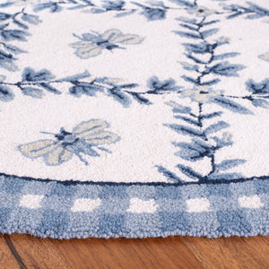 Safavieh Hk55 Hand Hooked  Rug Ivory / Blue 2' x 3'