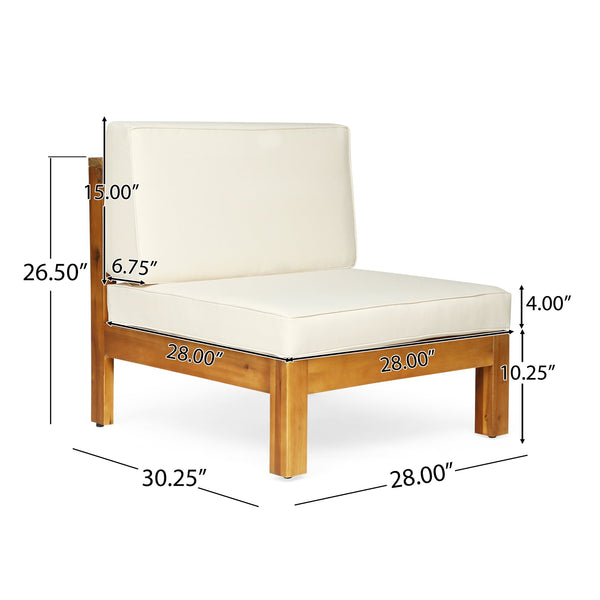 English Elm Brava Solid Acacia Cross-back Outdoor Armchair with Water-resistant Cushion Patio Seating 64491.00-64492.00-64493.00BGE
