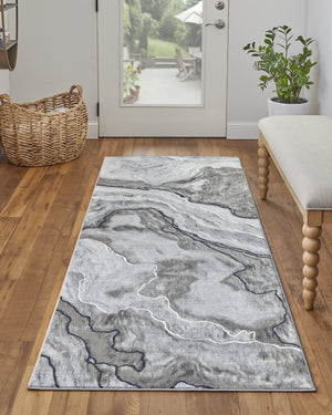 Feizy Rugs Gaspar Low Pile Abstract Rug - Stunning Watercolor Design, Fade And Stain Resistant For Busy Homes Taupe,Gray,Blue Polypropylene,Polyester 78739kufgryivyi1c