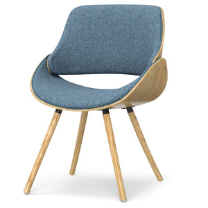 English Elm Malden Bentwood Dining Chair - Stylish Denim Blue Upholstery & Light Brown Wood Frame For Versatile Use B136P158907
