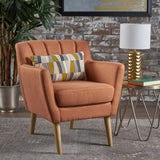 Christopher Knight Home® - Noble House - Merel Mid Century Modern Orange Fabric Club Chair