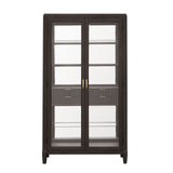 West End Loft Curio with Drawers Brown with Tuxedo Finish P361305 Pulaski Furniture