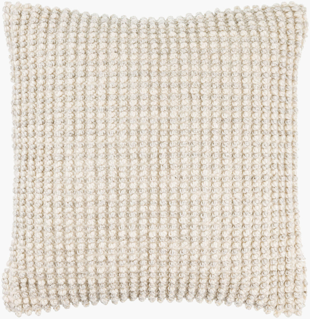 Surya Haruko 18" Outdoor-ready Accent Pillow - Cozy Cottage Style, Soft Touch & Easy Care For Year-round Use Ivory Polyester,Polyester Hko001-2222p