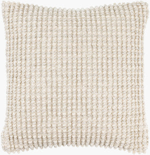 Surya Haruko 18" Outdoor-ready Accent Pillow - Cozy Cottage Style, Soft Touch & Easy Care For Year-round Use Ivory Polyester,Polyester Hko001-2222p