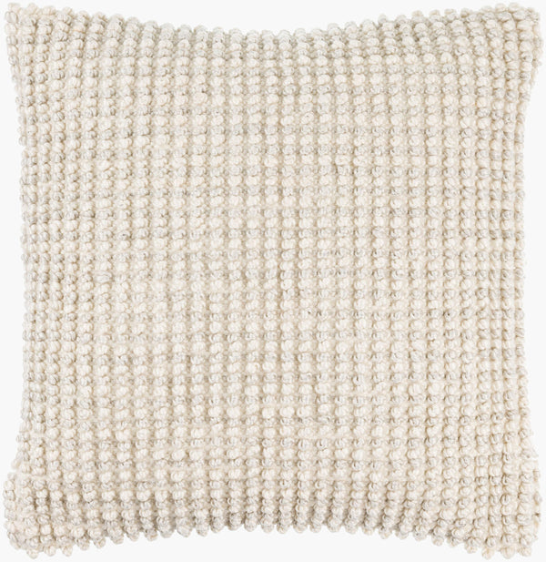 Surya Haruko 18" Outdoor-ready Accent Pillow - Cozy Cottage Style, Soft Touch & Easy Care For Year-round Use Ivory Polyester,Polyester Hko001-2222p