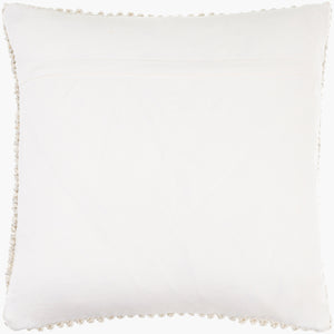 Surya Haruko 18" Outdoor-ready Accent Pillow - Cozy Cottage Style, Soft Touch & Easy Care For Year-round Use Ivory Polyester,Polyester Hko001-2222p