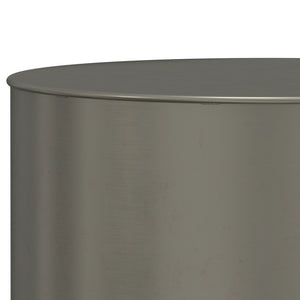 English Elm Curtis - Handcrafted Metal Cylinder Accent Table With Unique Ombre Black & Silver Finish For Style B136P159002