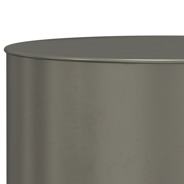English Elm Curtis - Handcrafted Metal Cylinder Accent Table With Unique Ombre Black & Silver Finish For Style B136P159002