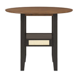 Homelegance By Top-Line Delroy Cane Accent Dining Table Black Rubberwood