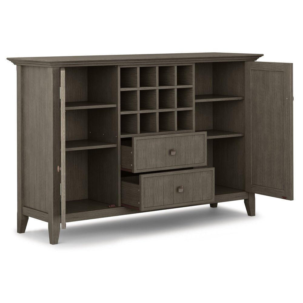 English Elm Bedford Sideboard Buffet With Wine Rack - Rustic Farmhouse Grey Storage For Dining & Living Spaces B136P158483