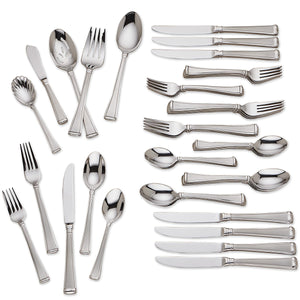 Lenox Gorham Column Frosted 45-Piece Flatware Set Metallic, STAINLESS METAL 846852