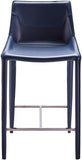 Hanks HKS-002 36"H x 21"W x 19"D Bar Stool HKS-002  Upholstery: Navy; Base: Navy Surya