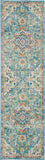 Nourison Passion PSN25 Machine Made Power-loomed Ornamental Border Indoor Only Bohemian Vintage Rug Ivory,Light Blue, Ivory Light Blue 100% Polypropylene 99446015006