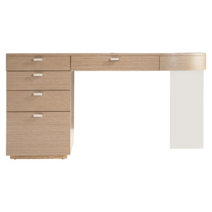 Bernhardt Bernhardt Modulum Desk With Sahara Veneer, Polished Stainless Accent, Integrated Power & Storage D19514