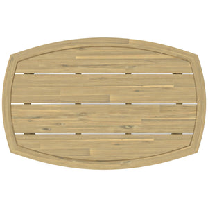 English Elm Parkside Handcrafted Outdoor Coffee Table in Light Teak – Solid Acacia, Slatted Top, Durable Style B136P159370