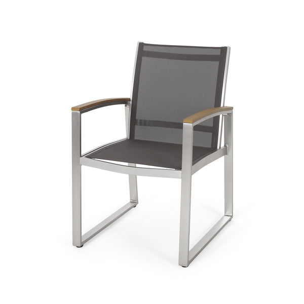 English Elm Glasgow Outdoor Dining Chair Set Aluminum Mesh Mid-century Modern Patio Seating 62759.00