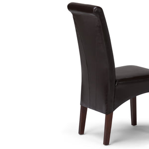 English Elm Avalon Deluxe Parson Dining Chairs Set Of 2 - Stylish Tanners Brown Vegan Leather For Comfort & Elegance B136P159800