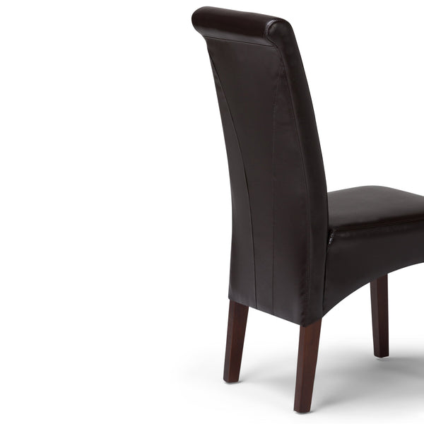 English Elm Avalon Deluxe Parson Dining Chairs Set Of 2 - Stylish Tanners Brown Vegan Leather For Comfort & Elegance B136P159800