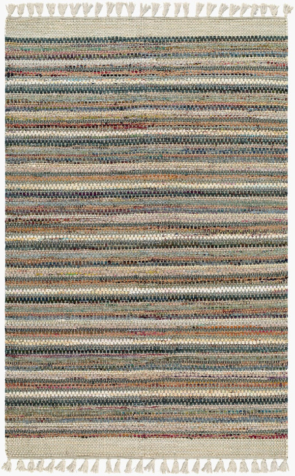 Livabliss Halifax Artisan Cotton Flatweave Rug Bohemian Global Style for Entryways and Accent Spaces Sage, Sandstone 2' x 3' HLF2300-23