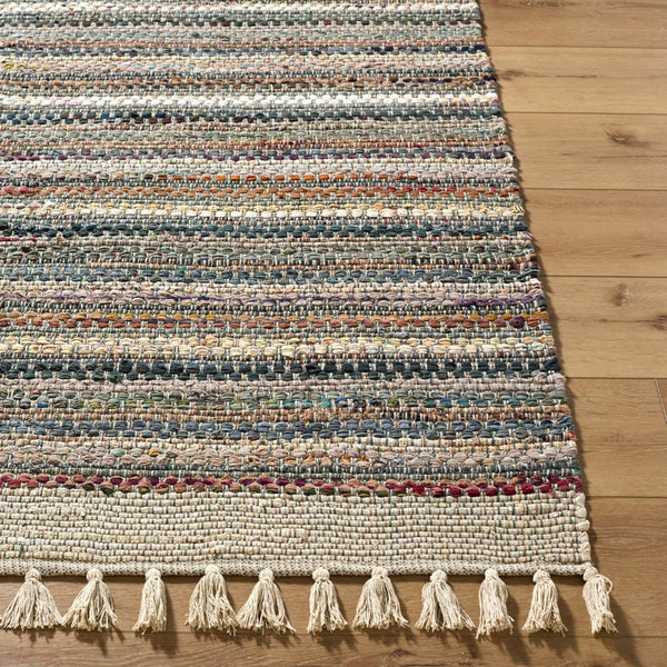 Livabliss Halifax Artisan Cotton Flatweave Rug Bohemian Global Style for Entryways and Accent Spaces Sage, Sandstone 2' x 3' HLF2300-23