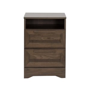 English Elm Christopher Knight Home® - DELANEY2-DRAWER Nightstand Rustic Faux Wood Nightstand with Two Drawers and Top Shelf for Storage Comfort Walnut 71139.00WALN