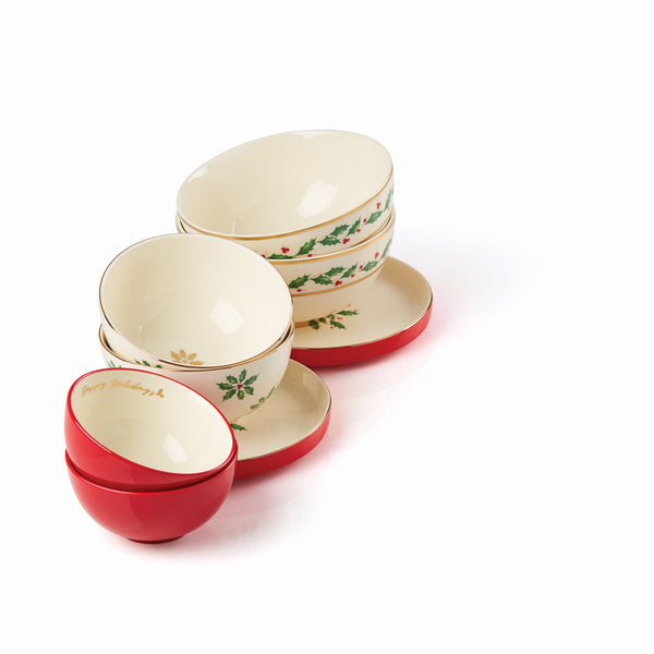 Lenox Holiday Luna 8-Piece Nesting Dinnerware Set Multi, IVORY PORCELAIN 893494