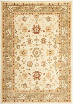 Safavieh Hlm1738 Power Loomed, 288,000 points/sqm, 12mm pile height Rug Cream / Green 8' x 11'