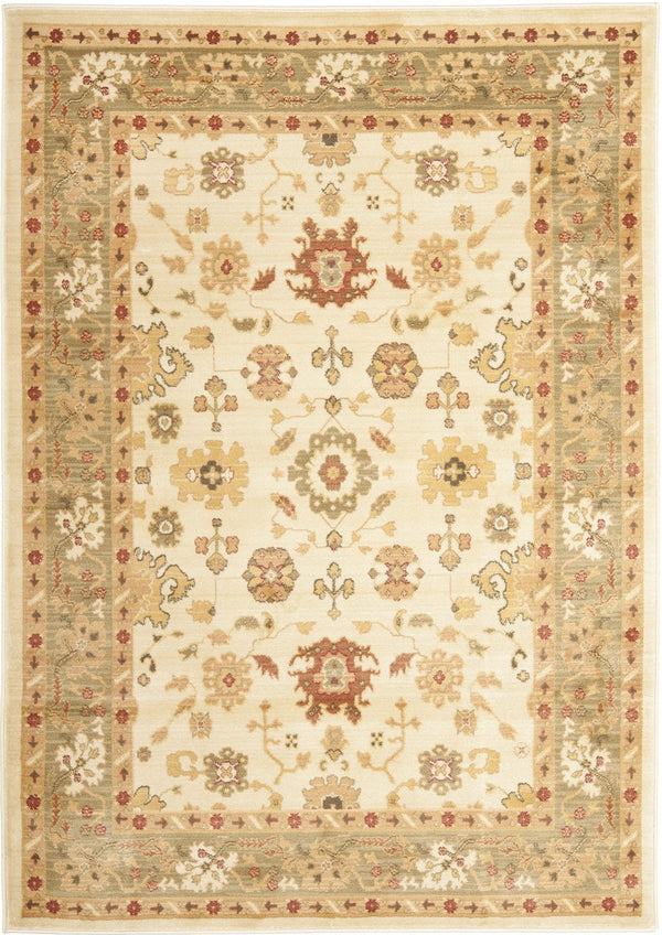 Safavieh Hlm1738 Power Loomed, 288,000 points/sqm, 12mm pile height Rug Cream / Green 8' x 11'