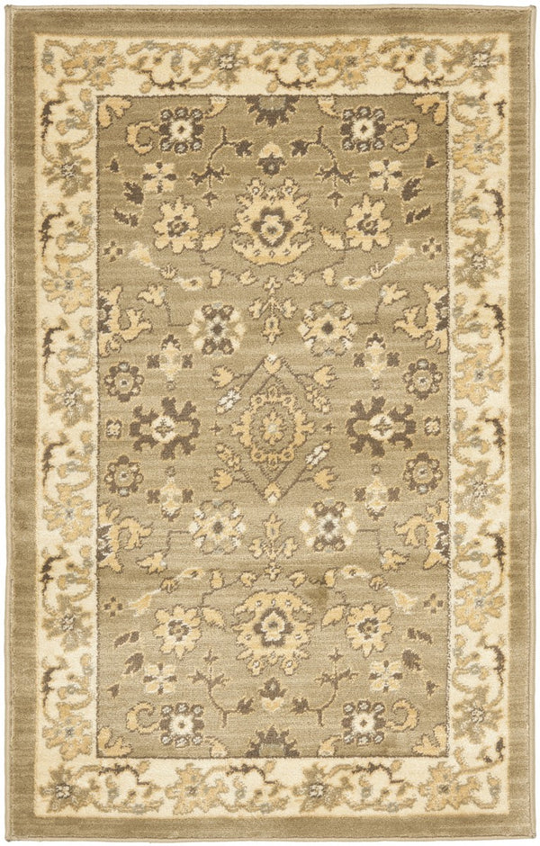 Safavieh Hlm1738 Power Loomed, 288,000 points/sqm, 12mm pile height  Rug Green / Creme HLM1738-5211-4