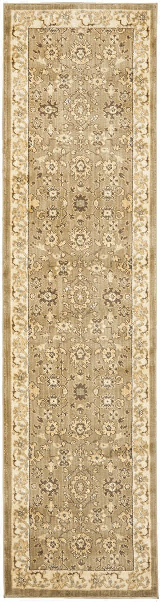 Safavieh Hlm1738 Power Loomed, 288,000 points/sqm, 12mm pile height  Rug Green / Creme HLM1738-5211-4