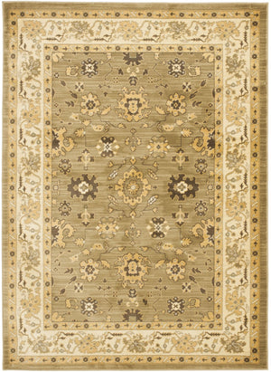Safavieh Hlm1738 Power Loomed, 288,000 points/sqm, 12mm pile height  Rug Green / Creme HLM1738-5211-4
