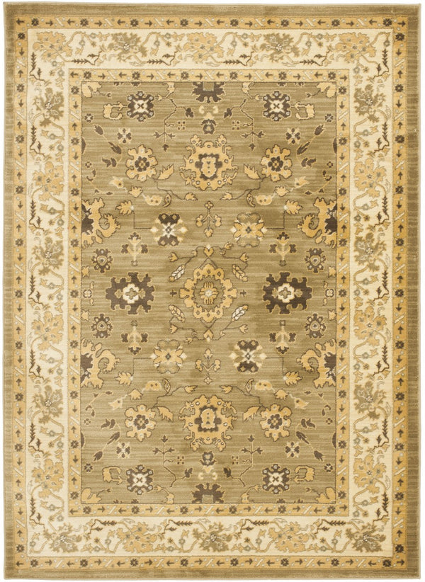 Safavieh Hlm1738 Power Loomed, 288,000 points/sqm, 12mm pile height  Rug Green / Creme HLM1738-5211-4