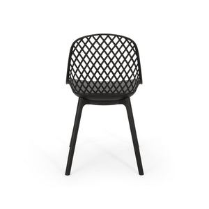 English Elm Christopher Knight Home® - LILY Outdoor Dining Chair with Weather-Resistant Polypropylene, Diamond Mesh Design for Durability Black 27.5 L x 21.2 W x 20.3 H 69070.00