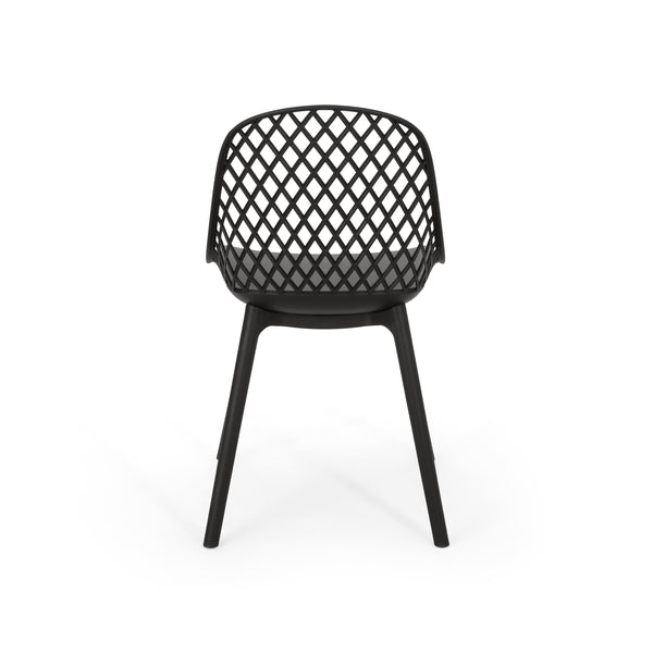 English Elm Christopher Knight Home® - LILY Outdoor Dining Chair with Weather-Resistant Polypropylene, Diamond Mesh Design for Durability Black 27.5 L x 21.2 W x 20.3 H 69070.00