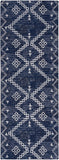 Nourison Brixton BRX01 Machine Made Loom-woven Tribal Border Indoor Only Modern & Contemporary Bohemian Rug Navy, Navy 64% Polyester,34% Cotton,2% Other 99446046116