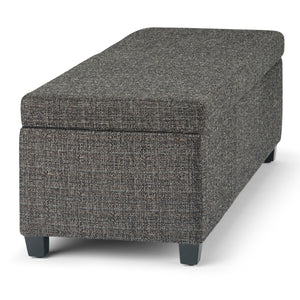 English Elm Avalon Storage Ottoman Bench - Stylish Dark Grey Upholstered Seat With Hidden Storage Compartment B136P158642
