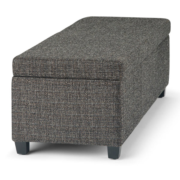 English Elm Avalon Storage Ottoman Bench - Stylish Dark Grey Upholstered Seat With Hidden Storage Compartment B136P158642