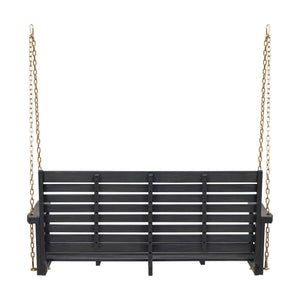English Elm Tasmania Acacia Hardwood Porch Swing Slatted Outdoor Bench with Hanging Chains 69655.00DGRY