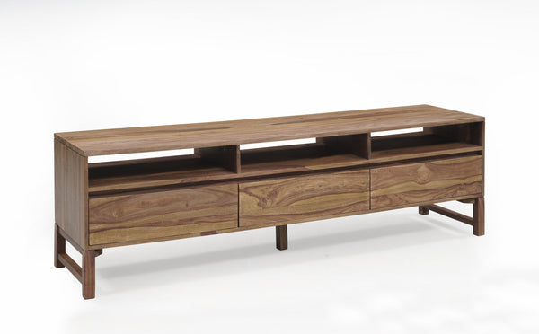 Porter Designs Porter Urban Solid Sheesham Wood Tv Stand - Modern Design, Sustainable, Natural Finish For Home Elegance Brown Wood 06-117-03-1436