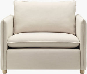 Surya Holliston Accent Chair - Cozy 32"H X 42"W X 39"D With Elegant Design, Durable Wood Base & Easy Care Upholstery, Light Beige,Base, Brown Polyester,Rubber Wood,Polyester Wrapped Foam,Polyester,Polyfill Hltn001-323942