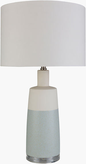 Surya Healey Elegant 27" Ceramic Accent Table Lamp With Crystal Finial & Linen Shade For Stylish Lighting Body, Cream Ceramic,Acrylic,Linen,Polyester,Crystal Hly-001