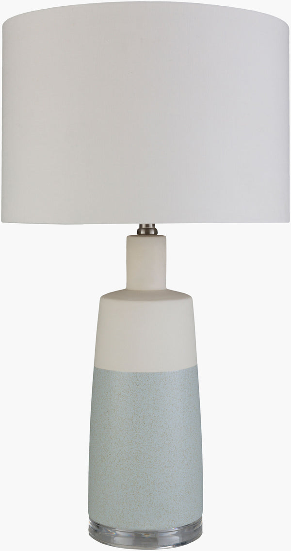 Surya Healey Elegant 27" Ceramic Accent Table Lamp With Crystal Finial & Linen Shade For Stylish Lighting Body, Cream Ceramic,Acrylic,Linen,Polyester,Crystal Hly-001