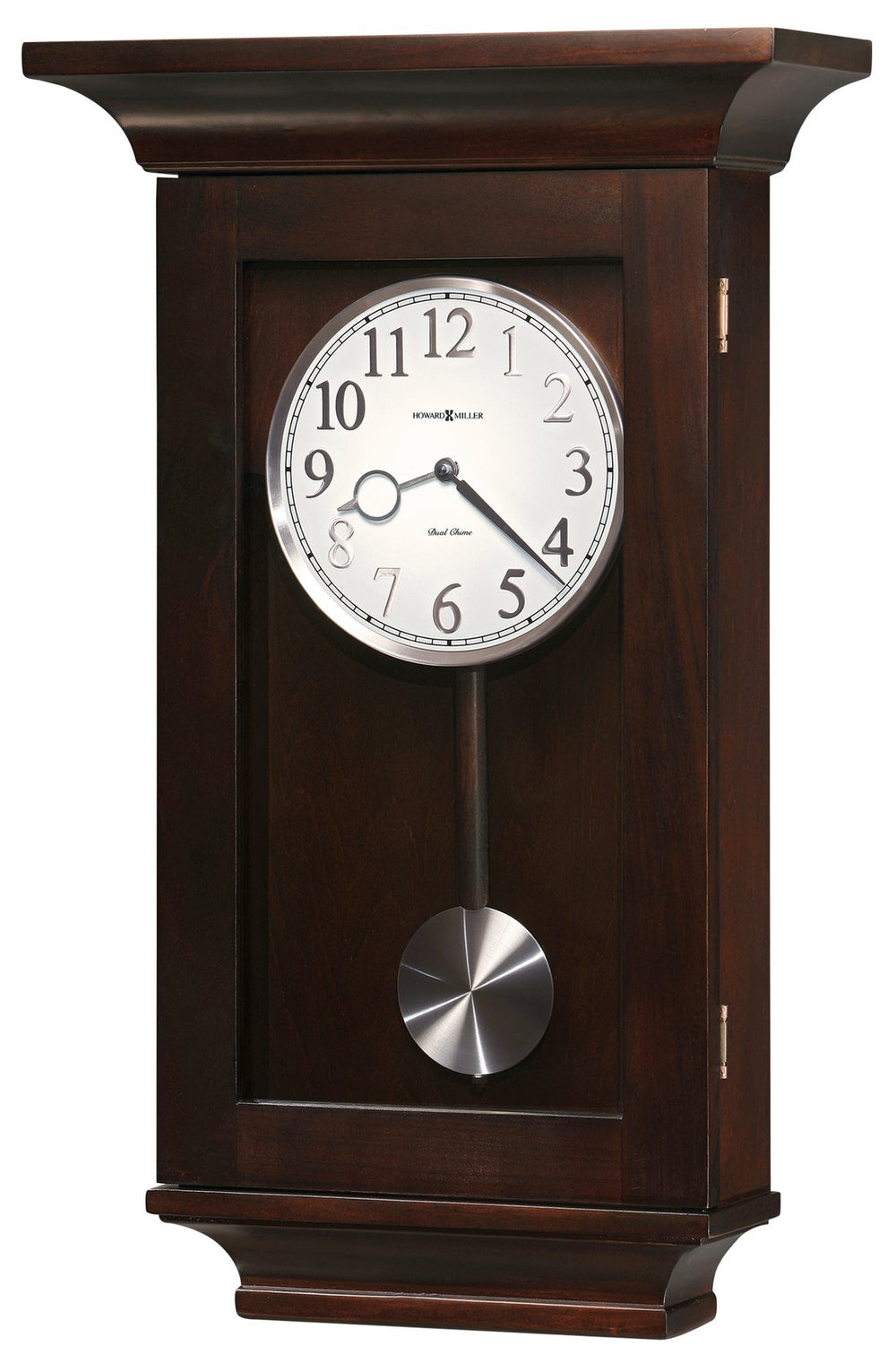Hekman Furniture 625379 Gerrit Wall Clock - Elegant Black Coffee Finish, Dual-chime Movement & Brushed Nickel Accent Black Coffee Gerrit Wall Clock 625379