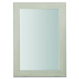 Bernhardt Bernhardt Chevron Framed Mirror — 52"W Beveled Glass, Linear Gray Low-Sheen Finish, Vertical/Horizontal Mounting 381322